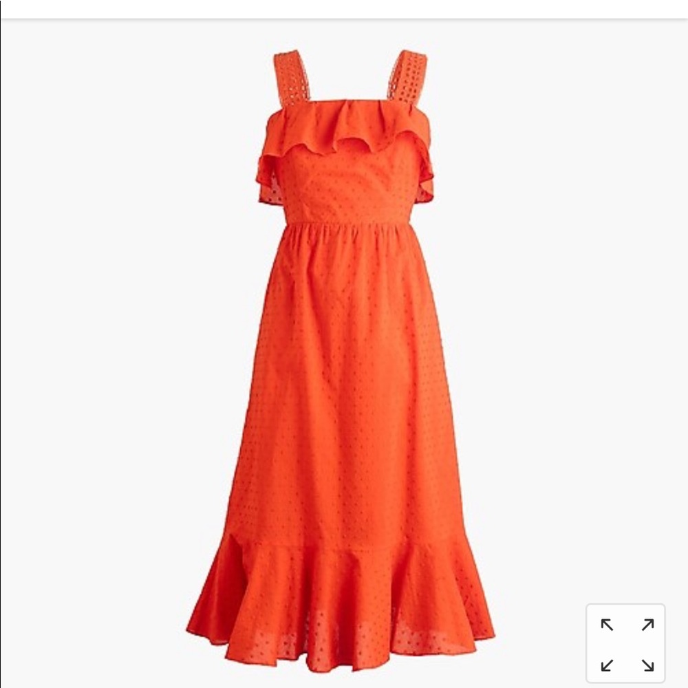 J Crew Ruffle Eyelet Dress - Picture 2 of 9